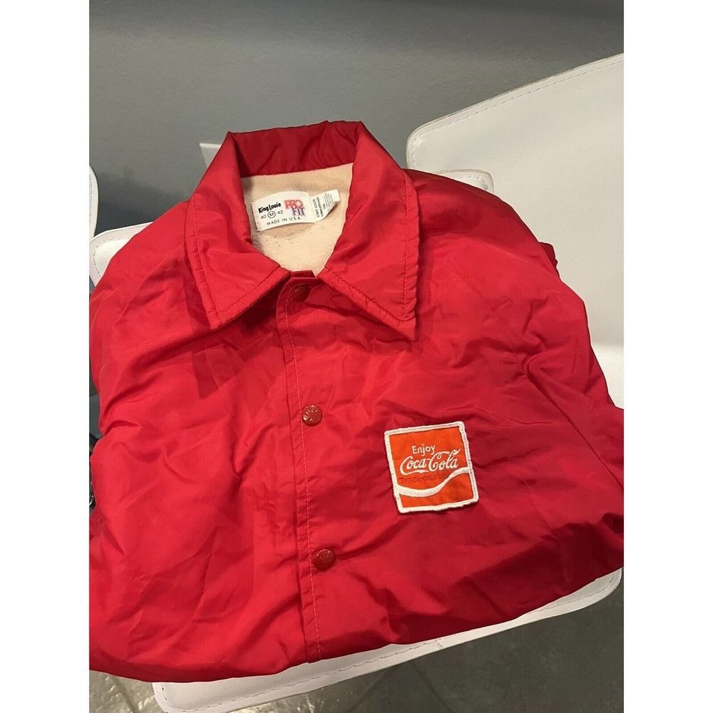 Coca Cola Snap Button Vintage Jacket Size Small And Medium Avail Red Made In USA